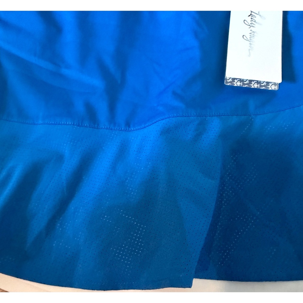 Lady Hagen Water Color Perforated Woven Skort Mid Blue Sky Diver Size 10 NEW - Picture 4 of 6